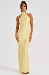 Fioreclo Ettara Maxi Dress in Lemon