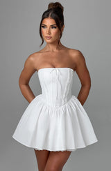Fioreclo Evienne Mini Dress in Ivory