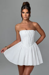 Fioreclo Evienne Mini Dress in Ivory