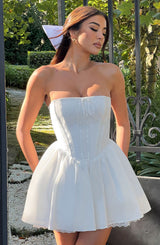 Fioreclo Evienne Mini Dress in Ivory