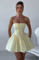 Fioreclo Evienne Mini Dress in Lemon