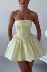 Fioreclo Evienne Mini Dress in Lemon