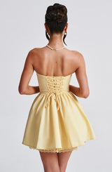 Fioreclo Evienne Mini Dress in Lemon
