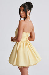 Fioreclo Evienne Mini Dress in Lemon