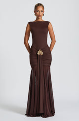 Fioreclo Faelyn Maxi Skirt in Plum Brown