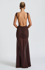 Fioreclo Faelyn Maxi Skirt in Plum Brown