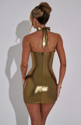 Fioreclo Fallona Mini Dress in Gold