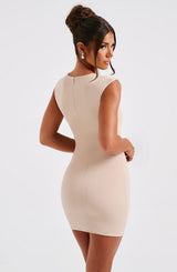 Fioreclo Farida Mini Dress in Nude
