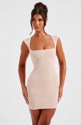Fioreclo Farida Mini Dress in Nude