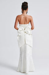 Fioreclo Felisia Maxi Dress in Ivory