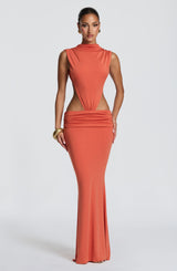 Fioreclo Fenwyn Maxi Dress in Burnt Orange