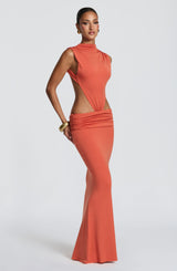 Fioreclo Fenwyn Maxi Dress in Burnt Orange