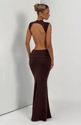 Fioreclo Fenwyn Maxi Dress in Plum Brown