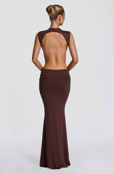 Fioreclo Fenwyn Maxi Dress in Plum Brown
