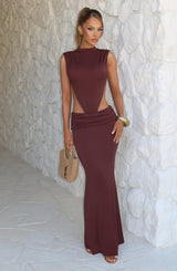 Fioreclo Fenwyn Maxi Dress in Plum Brown