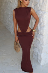 Fioreclo Fenwyn Maxi Dress in Plum Brown