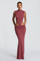 Fioreclo Fenwyn Maxi Dress in Rose Brown