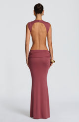 Fioreclo Fenwyn Maxi Dress in Rose Brown