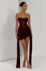 Fioreclo Fionella Mini Dress in Cherry Lacquer