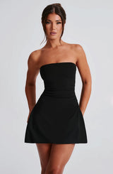 Fioreclo Fleurette Mini Dress in Black