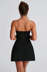 Fioreclo Fleurette Mini Dress in Black