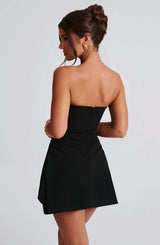 Fioreclo Fleurette Mini Dress in Black