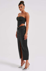 Fioreclo Flora Maxi Skirt in Black