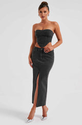 Fioreclo Flora Maxi Skirt in Black