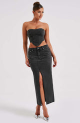 Fioreclo Flora Maxi Skirt in Black