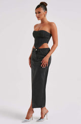 Fioreclo Flora Maxi Skirt in Black