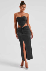 Fioreclo Flora Maxi Skirt in Black