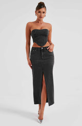 Fioreclo Flora Maxi Skirt in Black