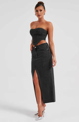 Fioreclo Flora Maxi Skirt in Black