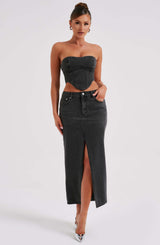 Fioreclo Flora Maxi Skirt in Black