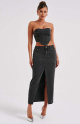 Fioreclo Flora Maxi Skirt in Black
