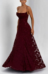 Fioreclo Francine Maxi Dress in Cherry Lacquer