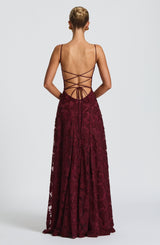 Fioreclo Francine Maxi Dress in Cherry Lacquer