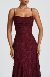 Fioreclo Francine Maxi Dress in Cherry Lacquer
