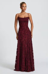 Fioreclo Francine Maxi Dress in Cherry Lacquer