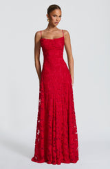 Fioreclo Francine Maxi Dress in Red