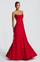 Fioreclo Francine Maxi Dress in Red