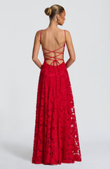 Fioreclo Francine Maxi Dress in Red