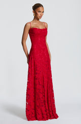 Fioreclo Francine Maxi Dress in Red
