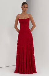 Fioreclo Francine Maxi Dress in Red