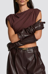 Fioreclo Frannie Gloves in Plum Brown