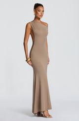 Fioreclo Fyora Maxi Dress in Stone