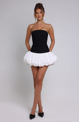 Fioreclo Gemina Mini Dress in Black/White