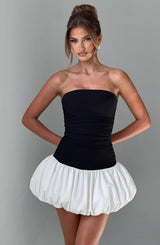Fioreclo Gemina Mini Dress in Black/White