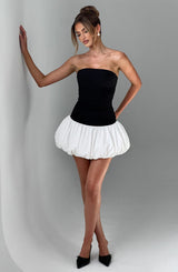 Fioreclo Gemina Mini Dress in Black/White