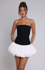 Fioreclo Gemina Mini Dress in Black/White